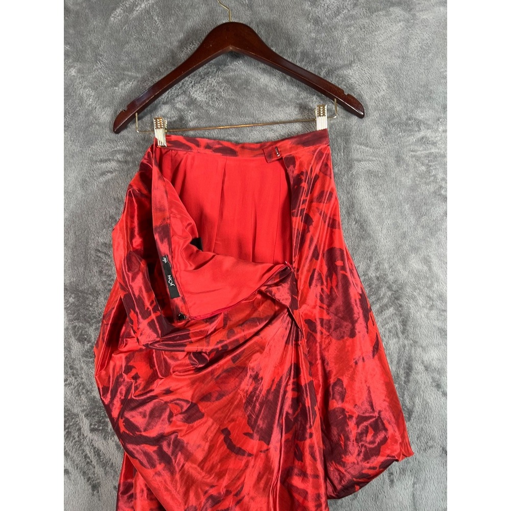 Rickie Freeman Teri Jon Bubble Skirt 4 Red Floral Taffeta Layered Vintage 90's - Picture 3 of 7